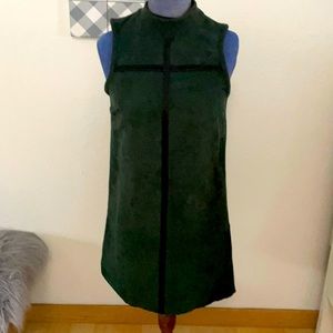 Topshop mock neck dress dark green Size 4/6